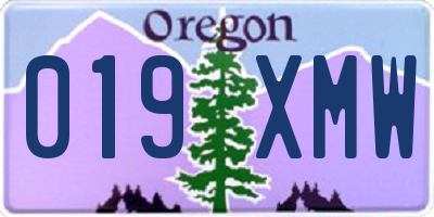 OR license plate 019XMW