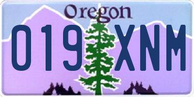 OR license plate 019XNM