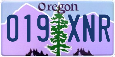 OR license plate 019XNR