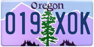 OR license plate 019XOK