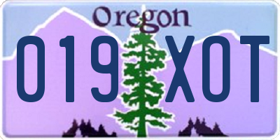 OR license plate 019XOT