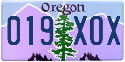 OR license plate 019XOX