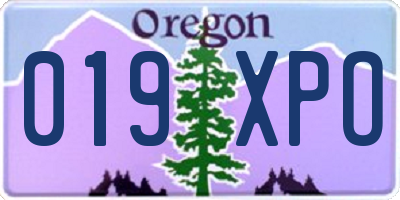 OR license plate 019XPO