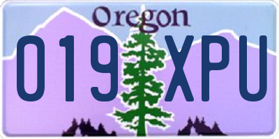 OR license plate 019XPU