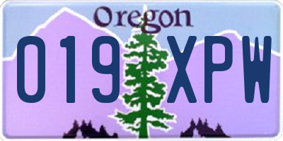 OR license plate 019XPW