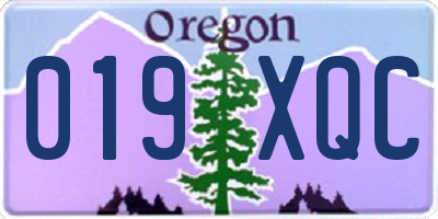 OR license plate 019XQC
