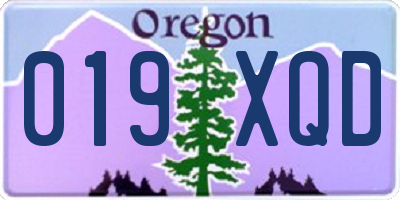 OR license plate 019XQD