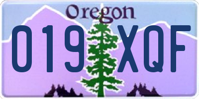OR license plate 019XQF