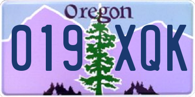 OR license plate 019XQK