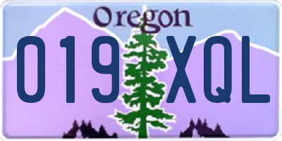 OR license plate 019XQL