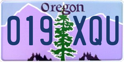 OR license plate 019XQU