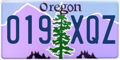 OR license plate 019XQZ