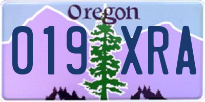 OR license plate 019XRA