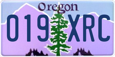 OR license plate 019XRC