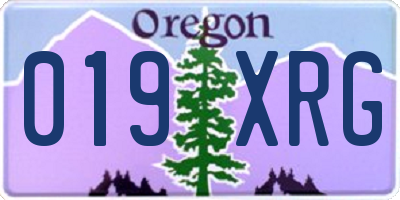OR license plate 019XRG