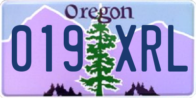 OR license plate 019XRL