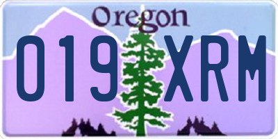 OR license plate 019XRM