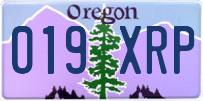 OR license plate 019XRP