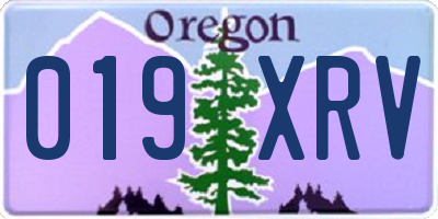 OR license plate 019XRV