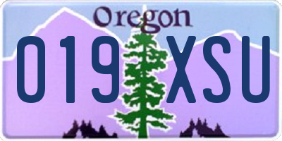 OR license plate 019XSU