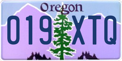 OR license plate 019XTQ