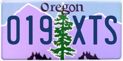 OR license plate 019XTS