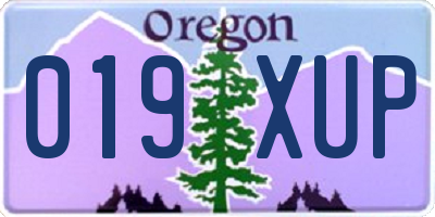 OR license plate 019XUP