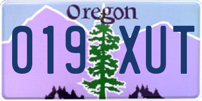 OR license plate 019XUT