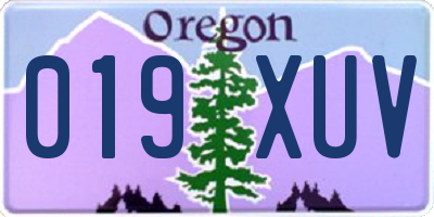 OR license plate 019XUV