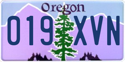 OR license plate 019XVN