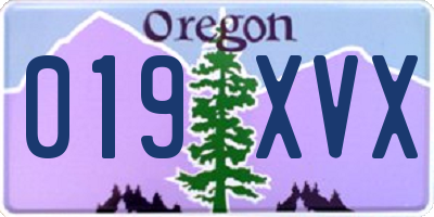 OR license plate 019XVX