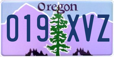 OR license plate 019XVZ