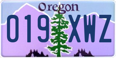 OR license plate 019XWZ