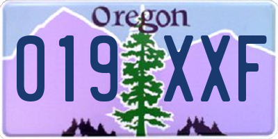 OR license plate 019XXF