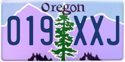 OR license plate 019XXJ