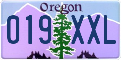 OR license plate 019XXL