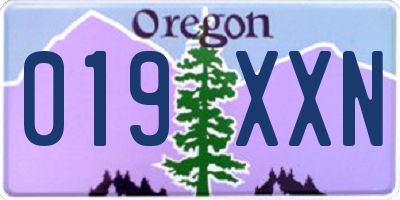 OR license plate 019XXN
