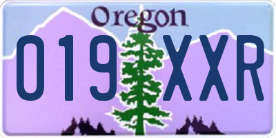 OR license plate 019XXR