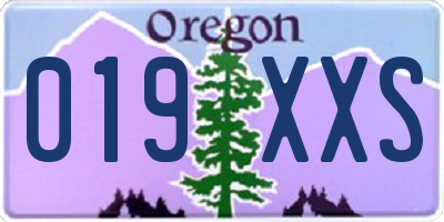 OR license plate 019XXS