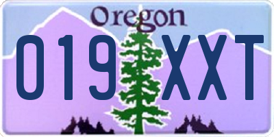 OR license plate 019XXT