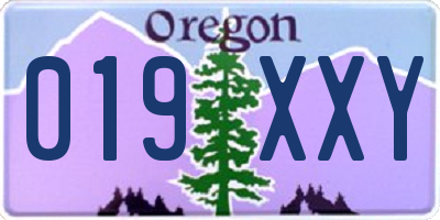 OR license plate 019XXY