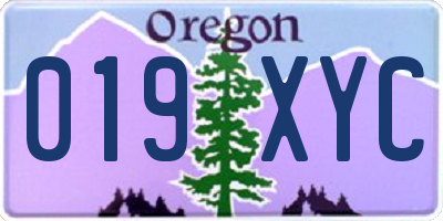 OR license plate 019XYC