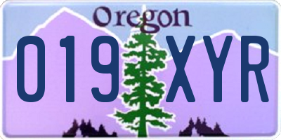 OR license plate 019XYR