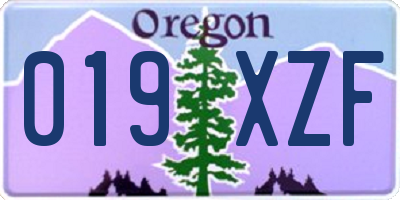 OR license plate 019XZF