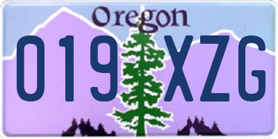 OR license plate 019XZG