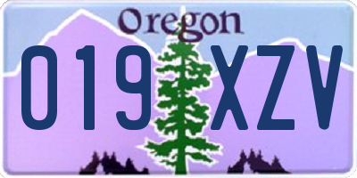 OR license plate 019XZV