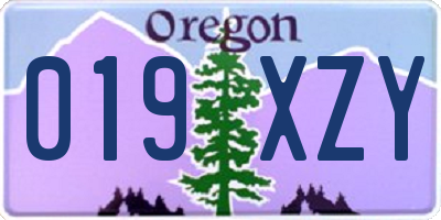 OR license plate 019XZY