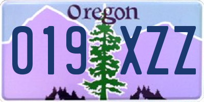OR license plate 019XZZ
