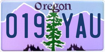 OR license plate 019YAU