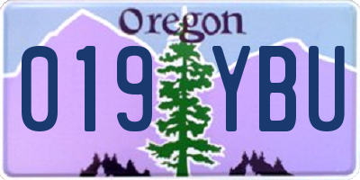 OR license plate 019YBU